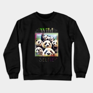 Panda Giant Bear Wild Nature Funny Happy Humor Photo Selfie Crewneck Sweatshirt